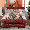 Christmas Gift Quilt Blanket with Cute Red Truck and Dog - Perfect for Cozy Nights