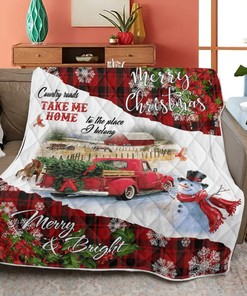 Christmas Gift: Take me Home Country Road Quilt Blanket - Get Cozy this Holiday