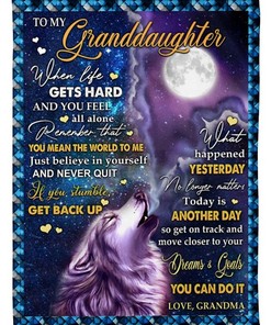 Christmas Quilt Bedding Set- To My Granddaughter You Can Do It Fleece Quilt Bedding Set Birthday Family