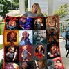 Chucky from Child's Play Horror Movie on a Halloween Quilt Blanket