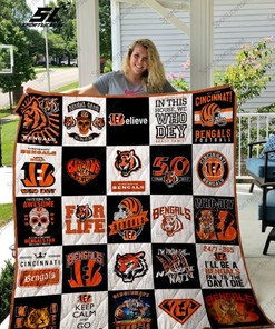 Cincinnati Bengals Combine Quilt Blanket with Football Theme