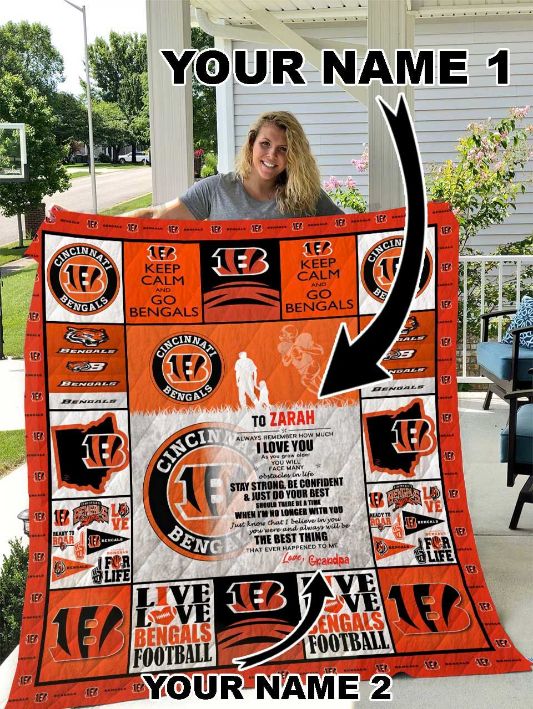 Cincinnati Bengals Personalized Name Quilt Bedding Set for Sports Fans