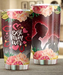 Cincinnati Reds MLB Tumbler for Best Mom Ever with Cool Flower Design and MLB Logo