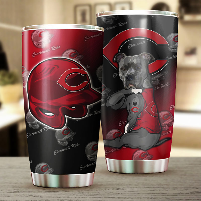 Cincinnati Reds MLB Tumbler for Dog Lovers - Image 2