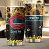 Cincinnati Reds MLB Tumbler with Beautiful Sunflower Design and MLB Logo