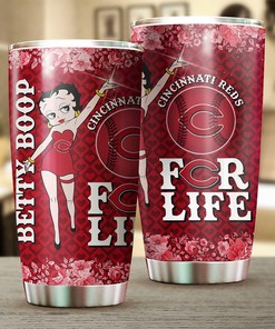 Cincinnati Reds MLB Tumbler with Betty Boop Design and MLB Logo