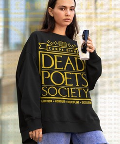 Classic Book Lover Sweatshirt - Dead Poetts Society O Captain My Captain Homage Fan Sweater