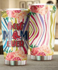 Classic Boston Red Sox MLB Tumbler with Flower Accents
