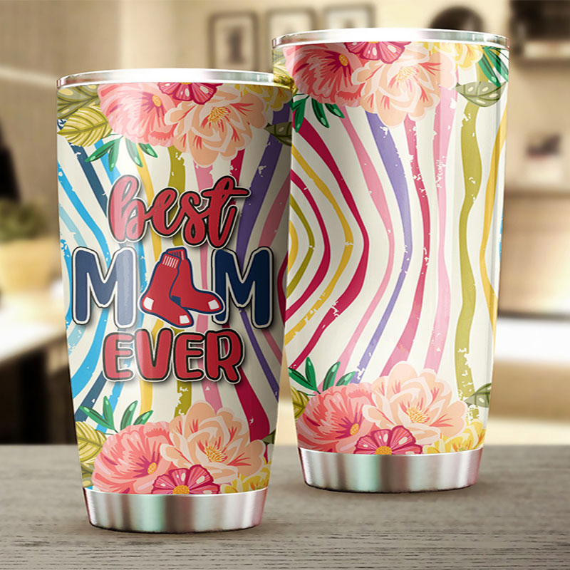Classic Boston Red Sox MLB Tumbler with Flower Accents