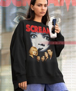 Classic Drew Barrymore Sweatshirt with Homage to Scream and Horror Movie Theme for Fans
