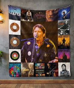 Classic John Fogerty Style Album Covers Quilt Blanket - Great for Music Lovers