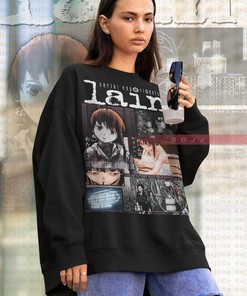 Classic Lain Iwakura Sweater for Anime 90s Fans with Lain Homage Tshirt Quote