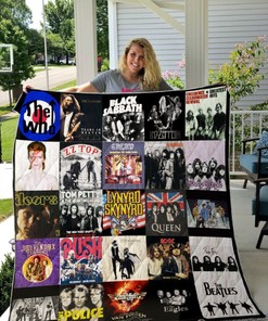 Classic Rock Albums Quilt Blanket, Featuring Iconic Albums from the Best Classic Rock Bands