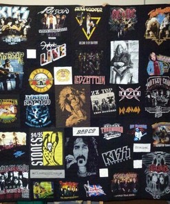 Classic Rock Bands Vintage Quilt Set - Queen Size