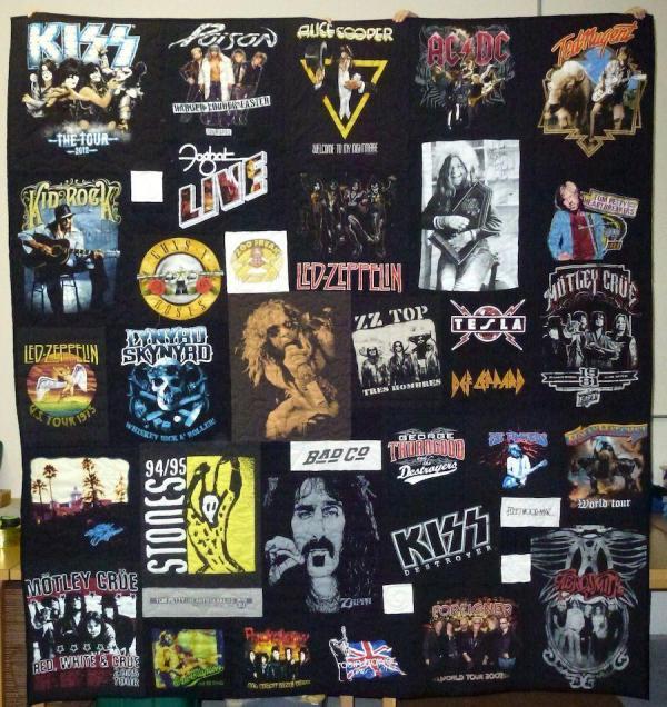 Classic Rock Bands Vintage Quilt Set - Queen Size