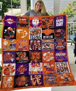Clemson Tigers Football Quilt Bedding Set for American Football Lovers