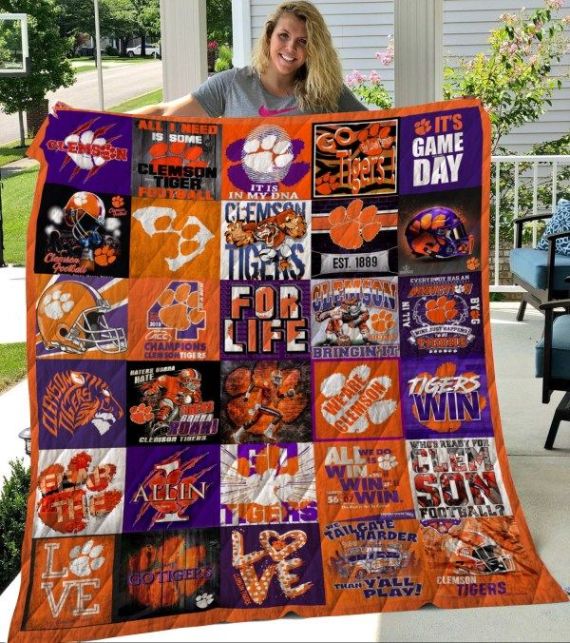 Clemson Tigers Football Quilt Bedding Set for American Football Lovers