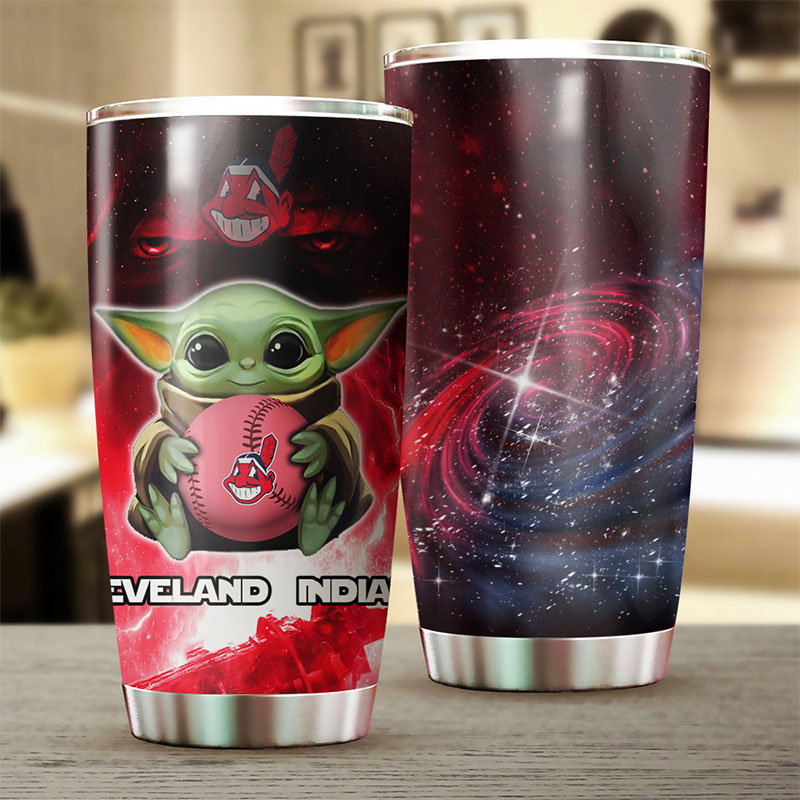 Cleveland Indians MLB Tumbler - Baby Yoda Edition