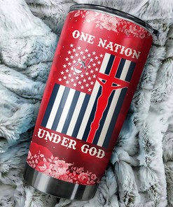 Cleveland Indians MLB Tumbler - One Nation Under God Design for Baseball Fans