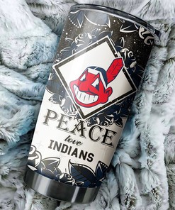 Cleveland Indians MLB Tumbler spreading peace and love with custom MLB logo