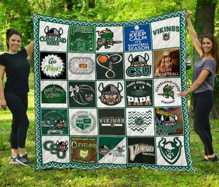 Cleveland State Vikings Collection NCAA Quilt Blanket - Stay Cozy with Viking Pride