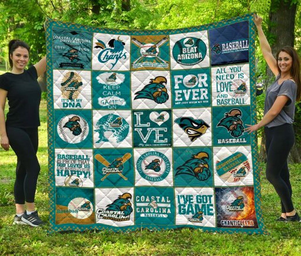 Coastal Carolina Chanticleers NCAA Quilt Coverlet with Stylish Design