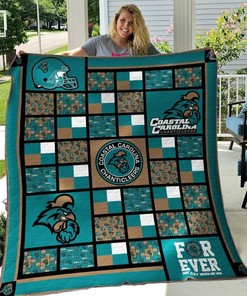 Coastal Carolina Chanticleers Ncaa Quilt Bedding Set with Soft Quilt Blanket for Fans