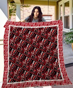 Coca Cola Inspired Quilt Blanket Great for Bedding Set