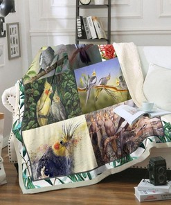 Cockatiels Premium Comfy Sofa Throw Blanket for Bird Lovers