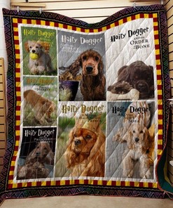 Cocker Spaniel Hairy Dogger Quilt Blanket with Fluffy Pup Design