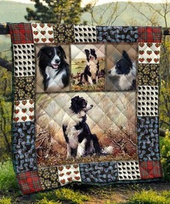 Collie Pets Dog Cute Border Quilt Bedding Set for Dog Lovers