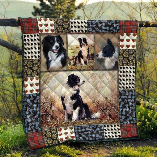 Collie Pets Dog Cute Border Quilt Bedding Set for Dog Lovers