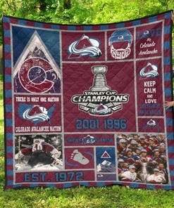 Colorado Avalanche Hockey Quilt Blanket Fan Gift for NHL Fans