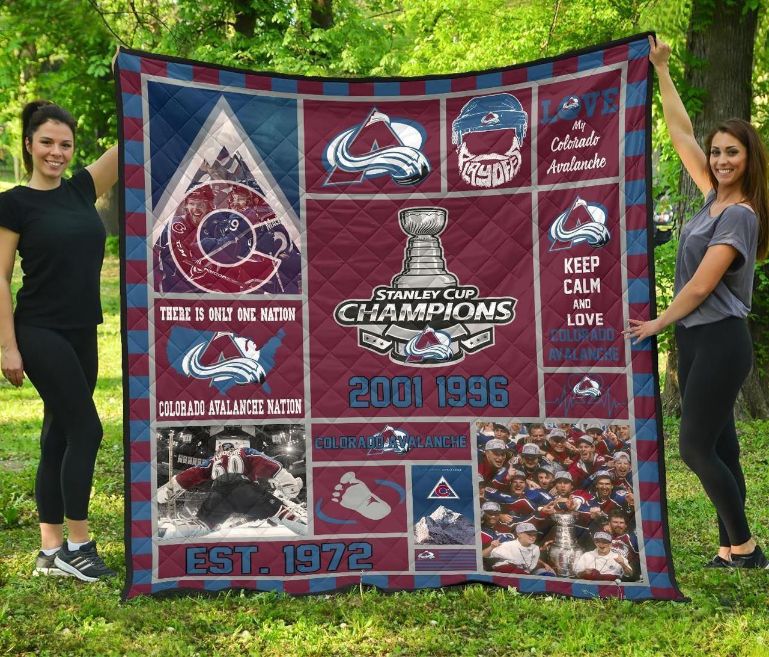 Colorado Avalanche Hockey Quilt Blanket Fan Gift for NHL Fans