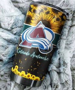 Colorado Avalanche NHL Tumbler: Beautiful Sunflower Design Tumbler for NHL Fans, Perfect for Any Occasion