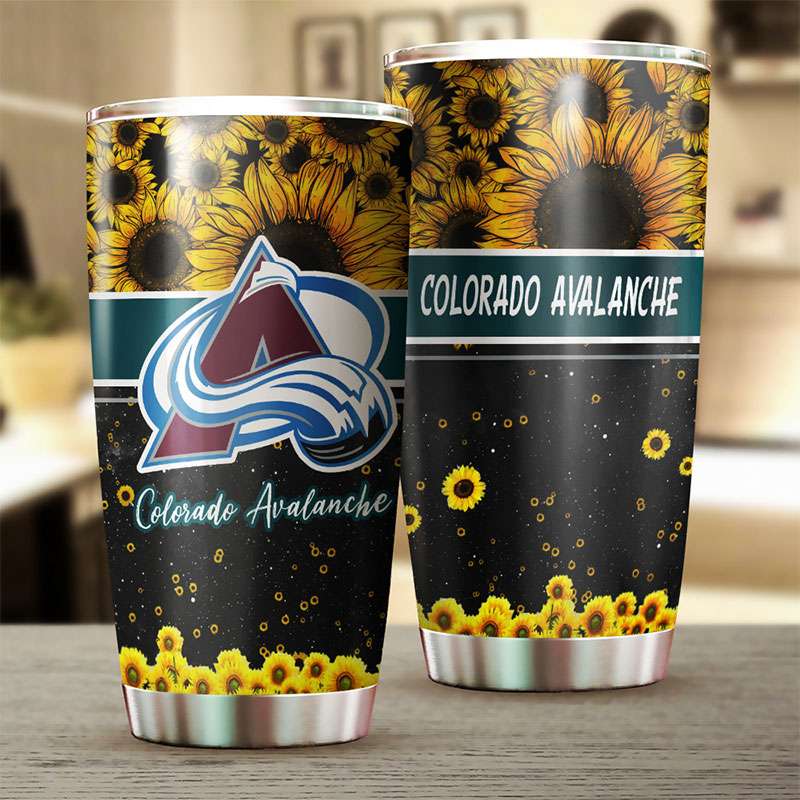 Colorado Avalanche NHL Tumbler: Beautiful Sunflower Design Tumbler for NHL Fans, Perfect for Any Occasion - Image 2