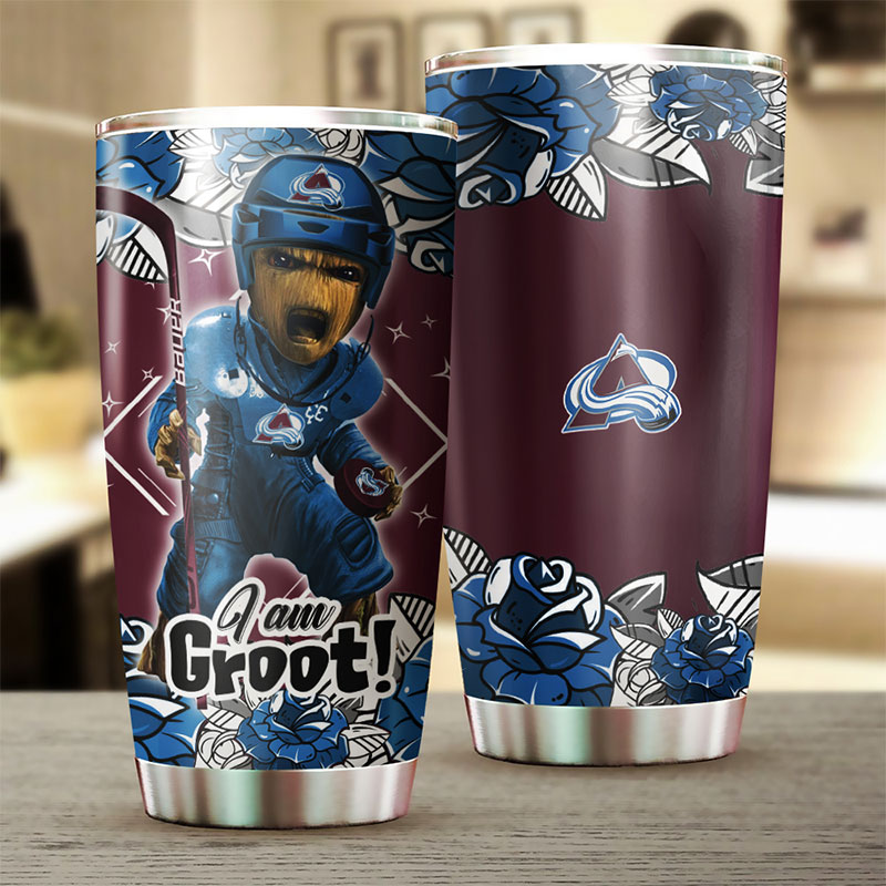 Colorado Avalanche NHL Tumbler - "I Am Groot" Marvel Design Tumbler - Image 2