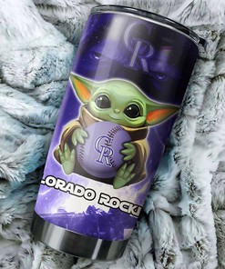 Colorado Rockies MLB Tumbler featuring Baby Yoda and personalized design
