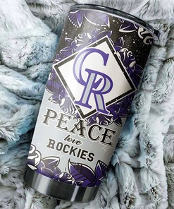 Colorado Rockies MLB Tumbler spreading peace and love with custom MLB logo