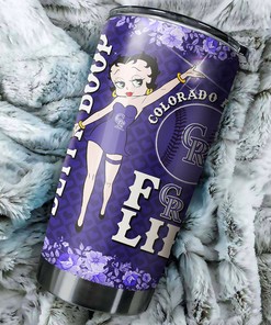 Colorado Rockies MLB Tumbler with Betty Boop Design and MLB Logo
