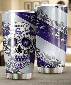Colorado Rockies MLB Tumbler with skull design and custom MLB logo