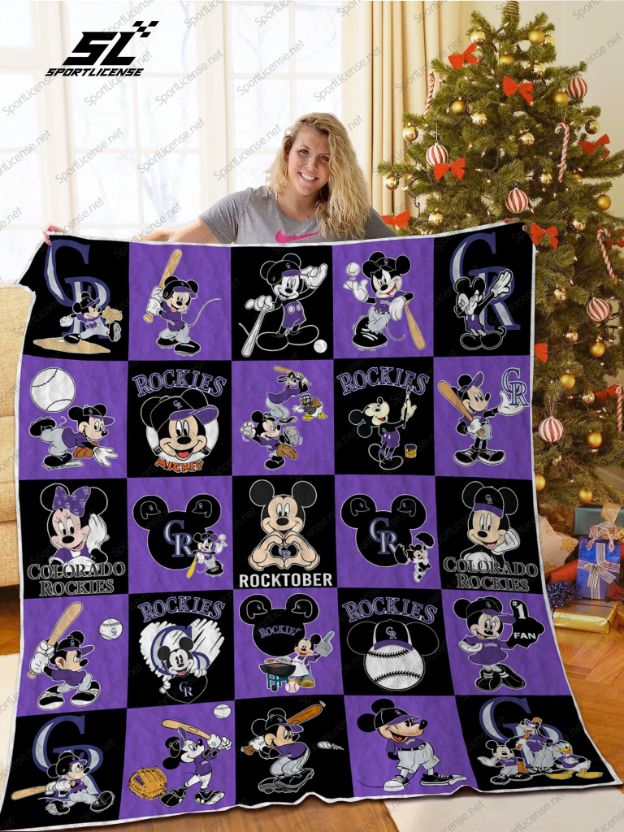 Colorado Rockies' Rocktober with Mickey Mouse Quilt Blanket - Cool and Festive