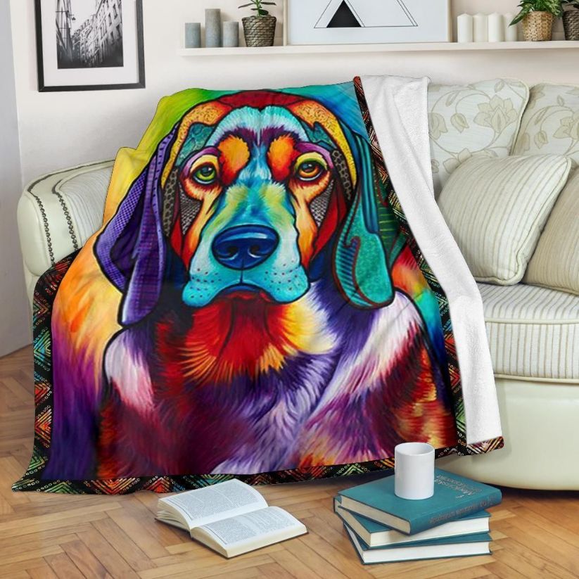 Colorful Beagle Fleece Blanket with Quilt Bedding Set for Dog Lovers