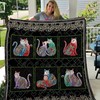 Colorful Cat Flower Pattern Quilt Blanket - Perfect for the Cat Lovers Looking for a Unique Quilt Bedding Set