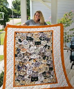 Colorful Dots Quilted Cat Lo Blanket - A Beautiful Addition to Your Quilt Bedding Set