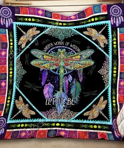 Colorful Dragonfly Dreamcatcher Let It Be Quilt Bedding Set
