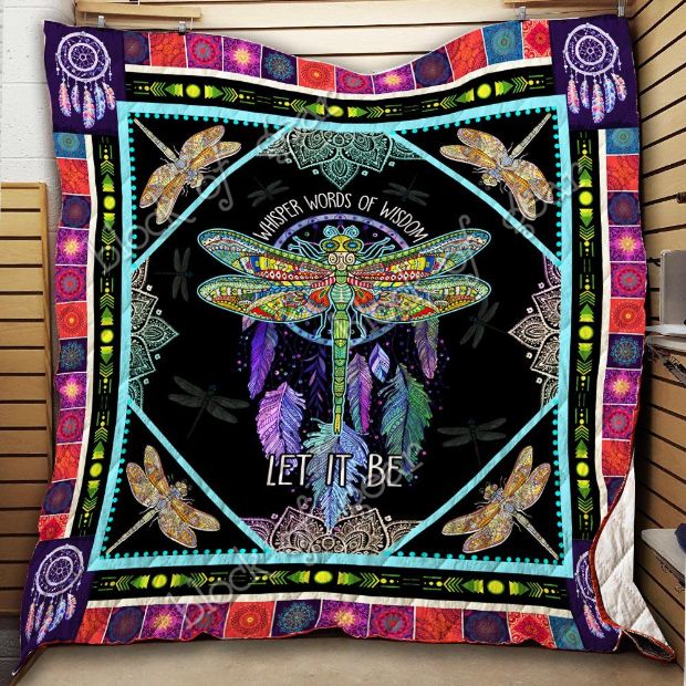 Colorful Dragonfly Dreamcatcher Let It Be Quilt Bedding Set