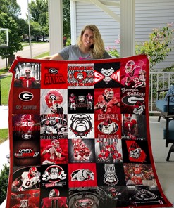 Colorful Georgia Bulldogs Ncaa Quilt Bedding Set