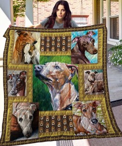 Colorful Greyhound Quilt Blanket For Dog Lovers