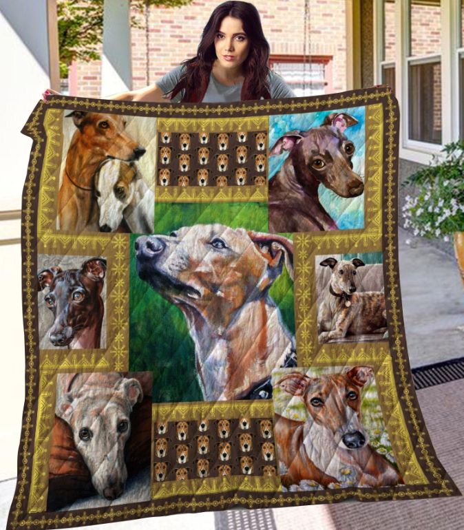 Colorful Greyhound Quilt Blanket For Dog Lovers